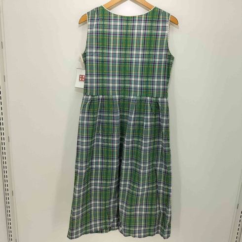 ヨークランド YORKLAND タータンチェック ノースリーブ シャツワンピース レディース